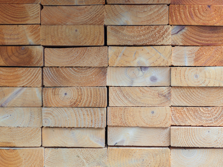 A stack of wooden planks