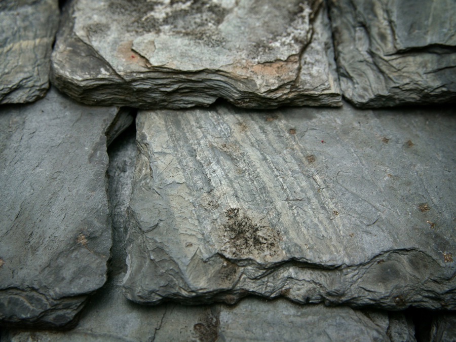A close up look at grey slates