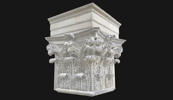A 3D scan of a decorative stone column