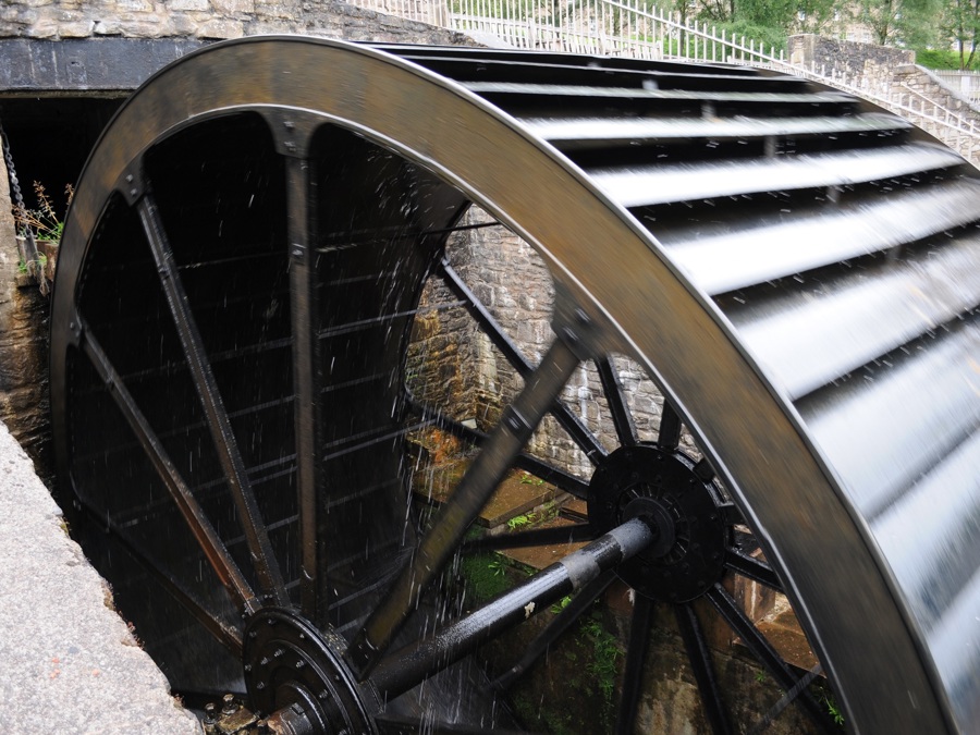  A large water wheel