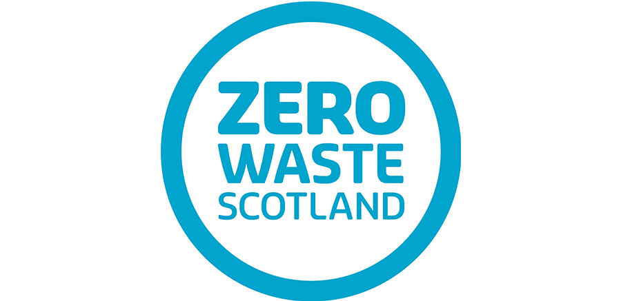 A logo with the words 'Zero Waste Scotland' inside a circle